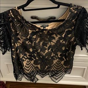 Express Lace Short Sleeve Blouse